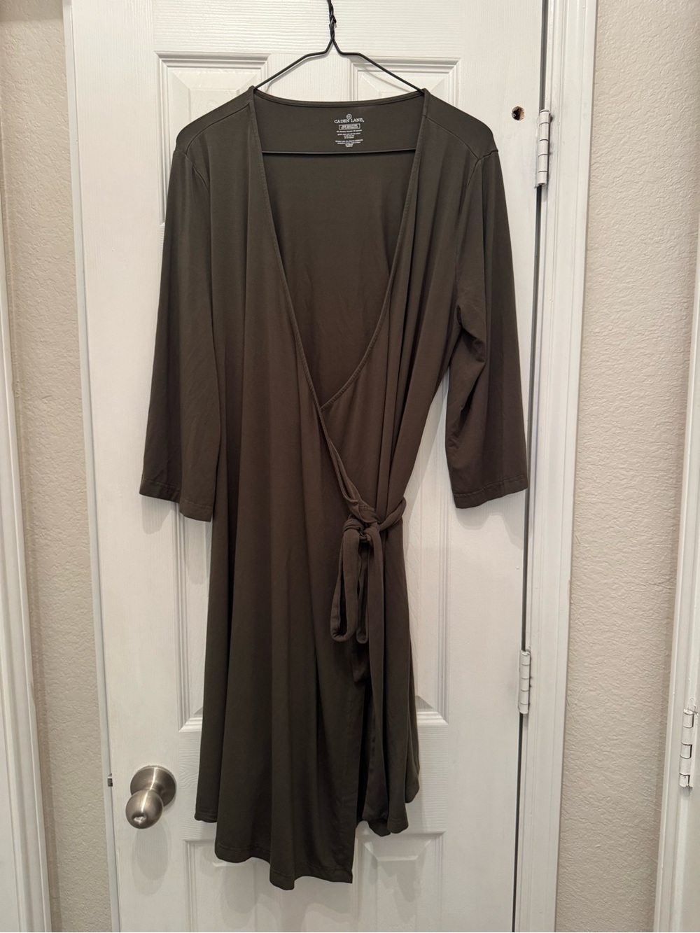 Caden Lane Bamboo Knit Maternity Robe – Dark Olive Green 🌿